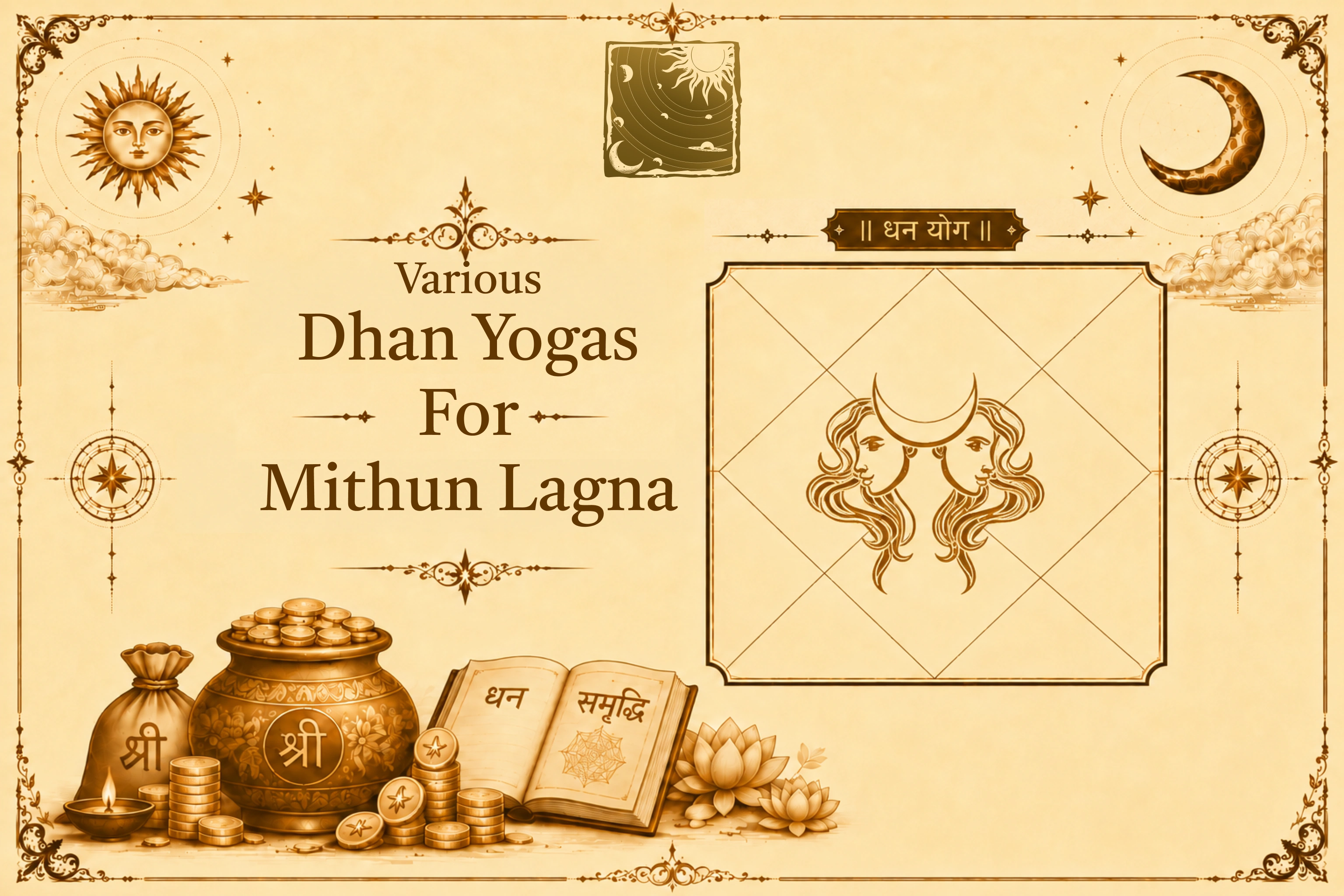 Various Dhan Yogas for Mithun Lagna