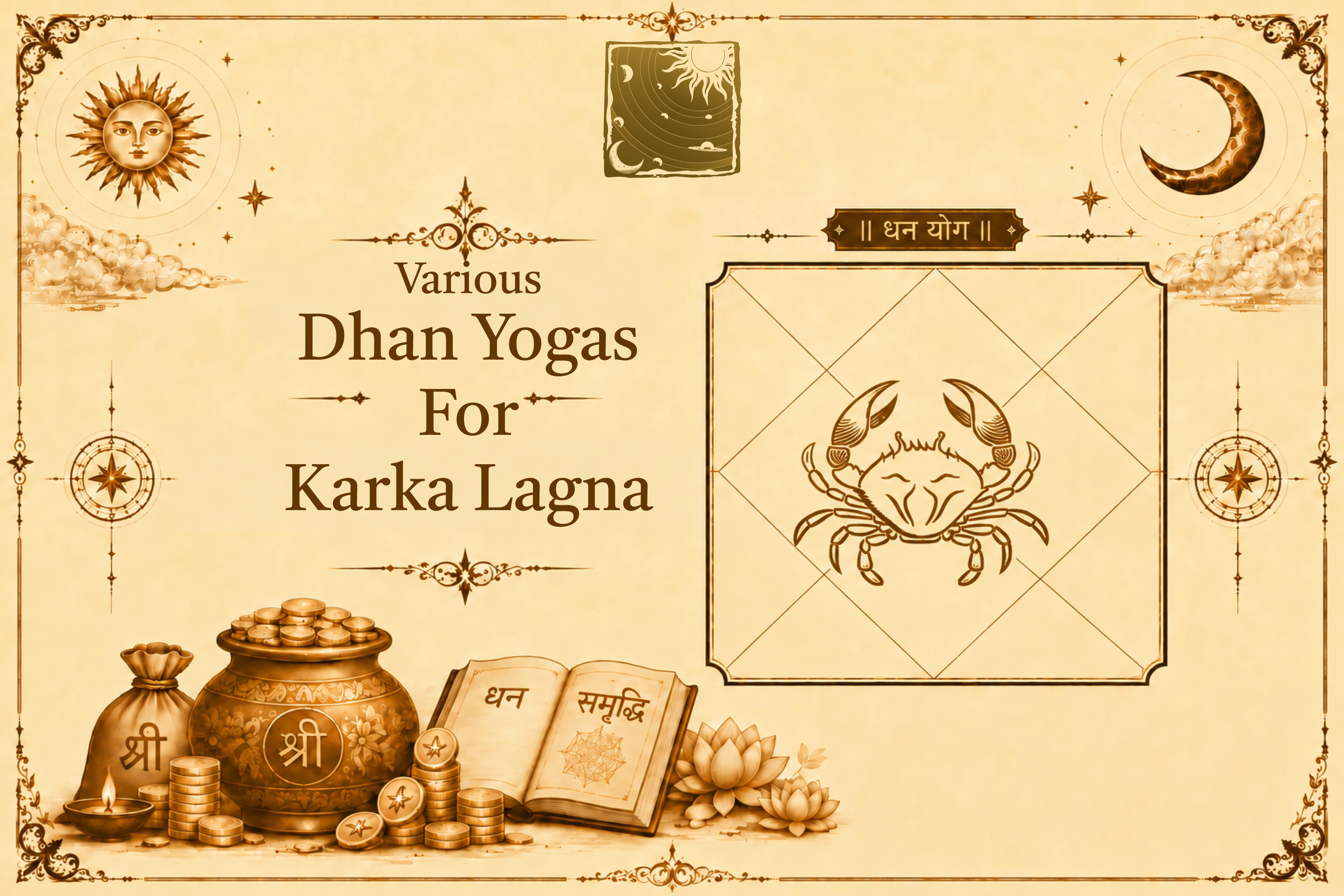 Various Dhan Yogas for Karka Lagna